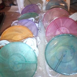 LED Multicolor Round Coaster/ Display Light Resin Figures